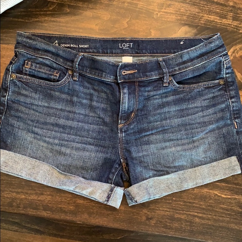 Loft Denim Roll Shorts size 4